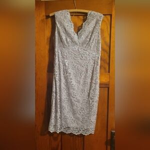 NWT Silver lace Marina dress,  Sz 12